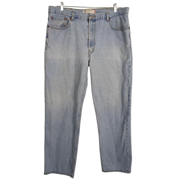 Levis 550 Relaxed Fit Light Wash Denim Jeans 40x32 Mens Vintage 1990s - Picture 2 of 15